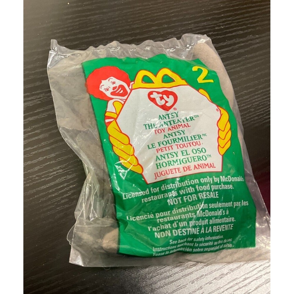 McDonalds Happy Meal Ty  Beanie #2‎ ANTS the Anteater 5” Beanbag Plush Toy 1999